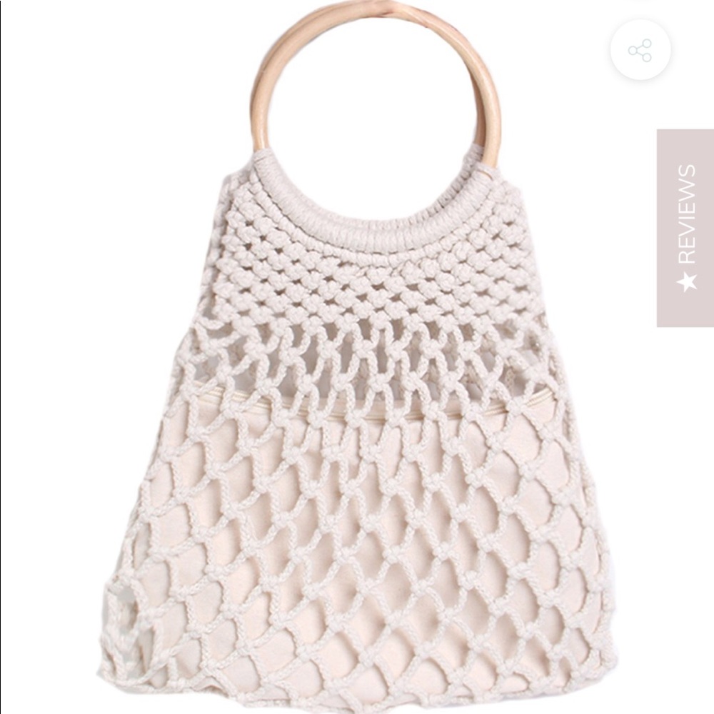 Boho Beach Bag Tote in Ivory